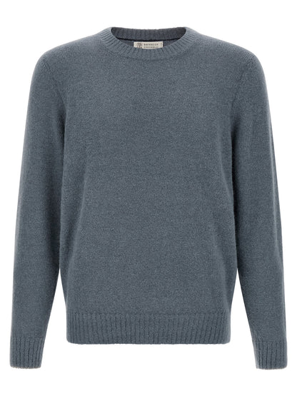 Blue Alpaca Leather Cardigan