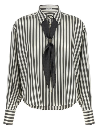 Bicolor Silk Blouse