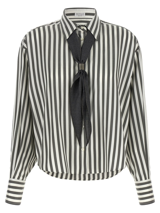 Bicolor Silk Blouse