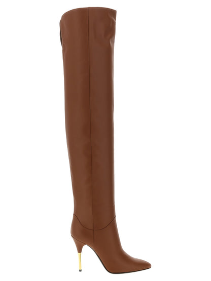 Brown Calfskin Over The Knee