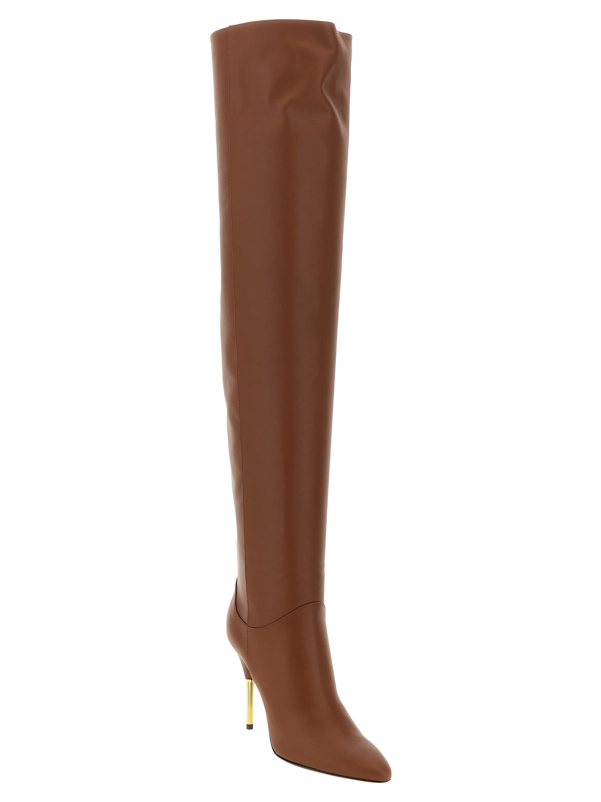Brown Calfskin Over The Knee