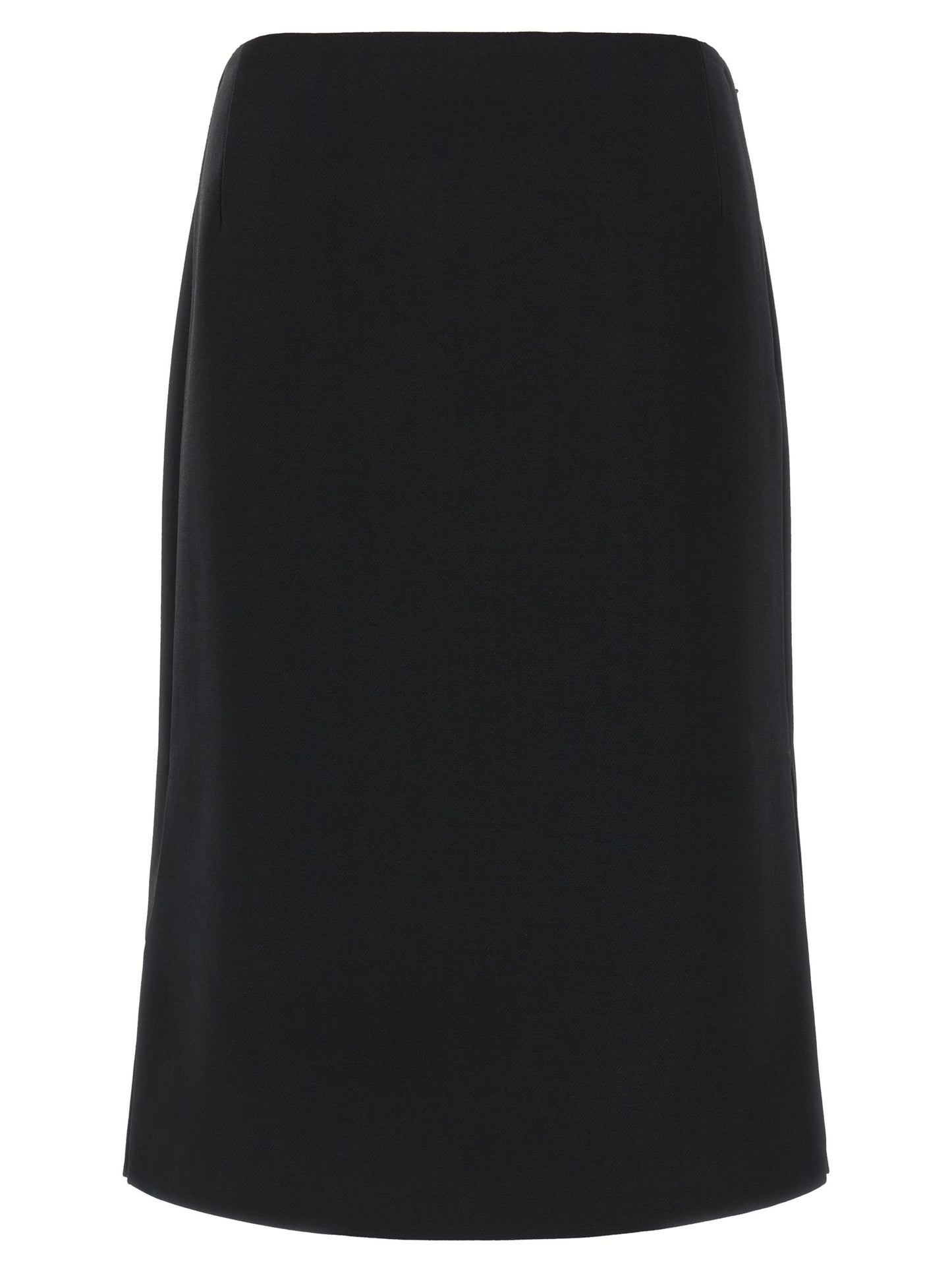 Black Wool Midi Skirt