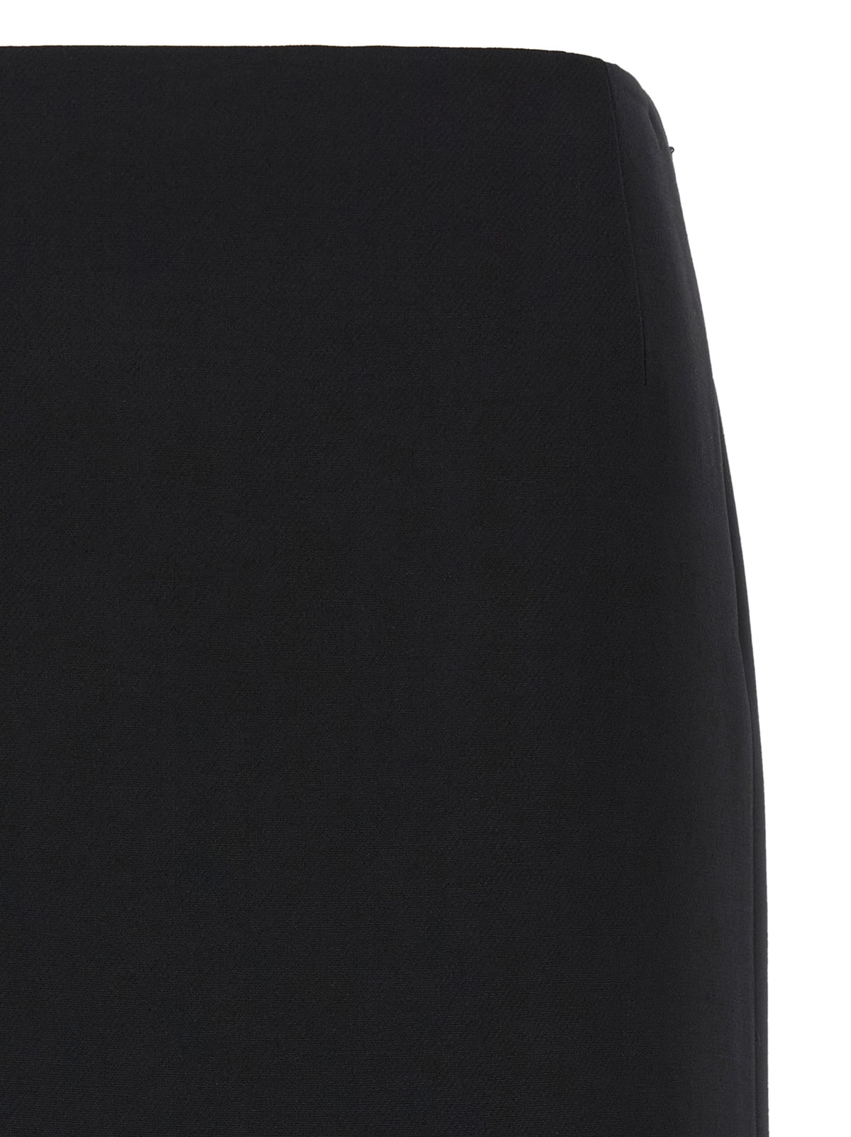 Black Wool Midi Skirt