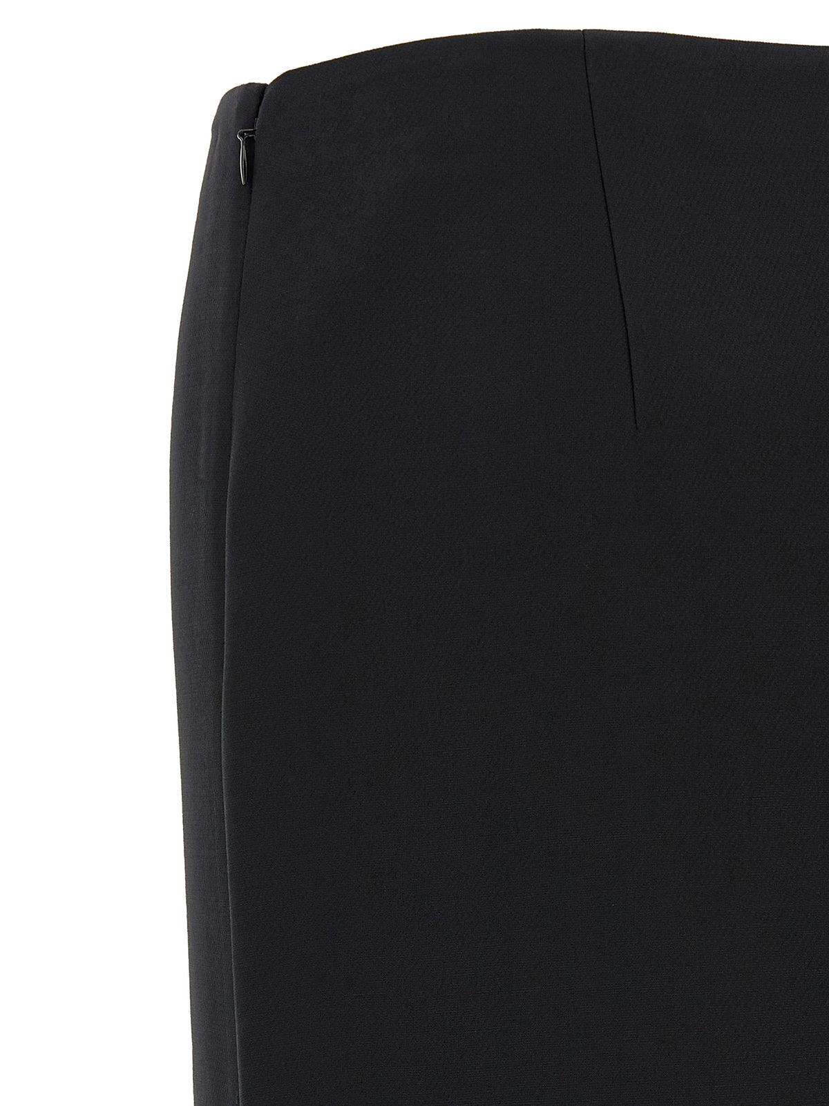 Black Wool Midi Skirt