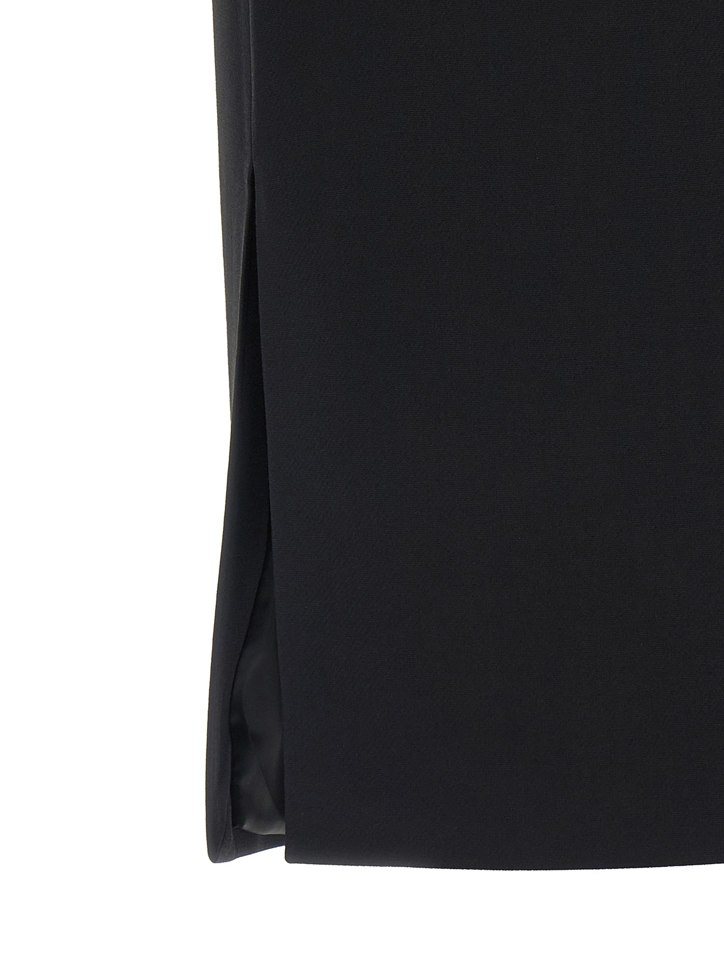 Black Wool Midi Skirt