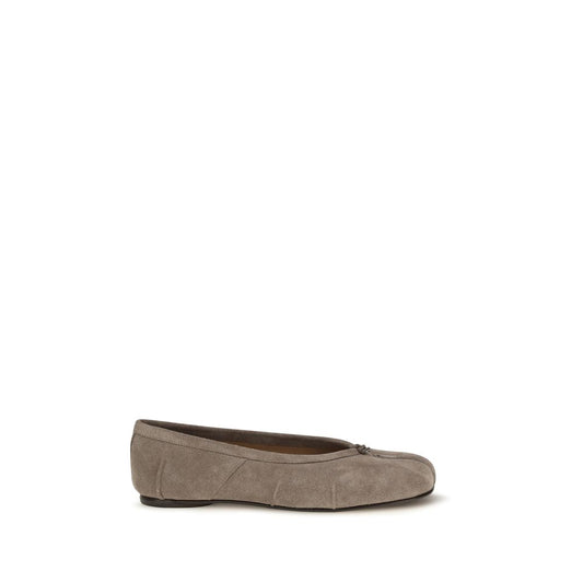Gray Calf Leather Bos Taurus Ballet Flats