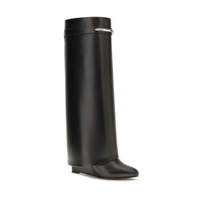 Black Calf Leather Bos Taurus Ankle Boots