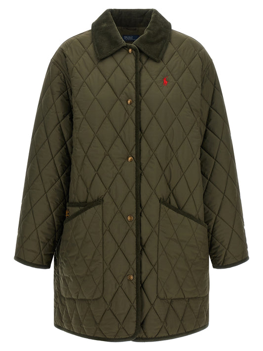 Bicolor Polyester Full-Length Jacket