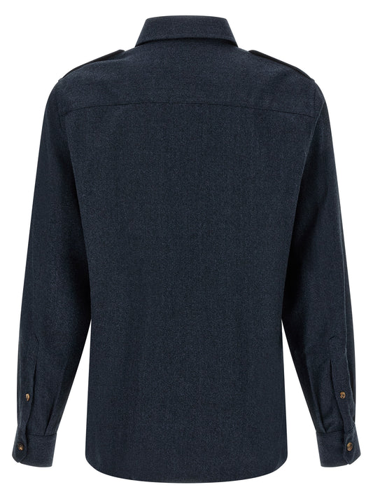 Blue Virgin Wool Blouse