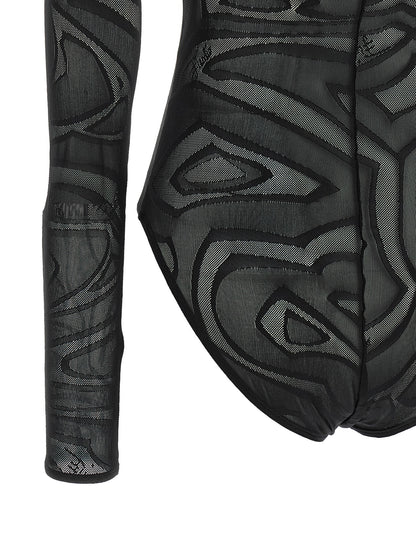 Black Polyamide Bodysuit