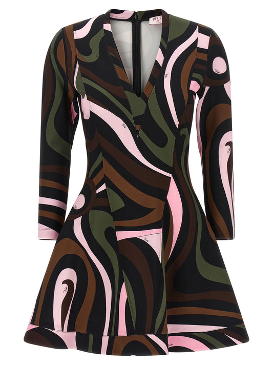 Multicolor Viscose Short Dress