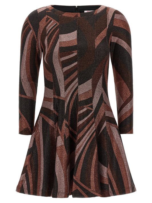 Bordeaux Polyamide Short Dress