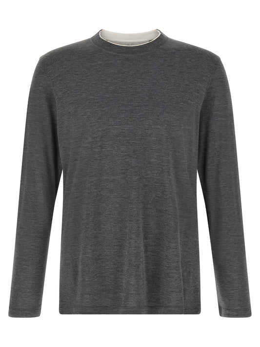 Gray Silk T-Shirt