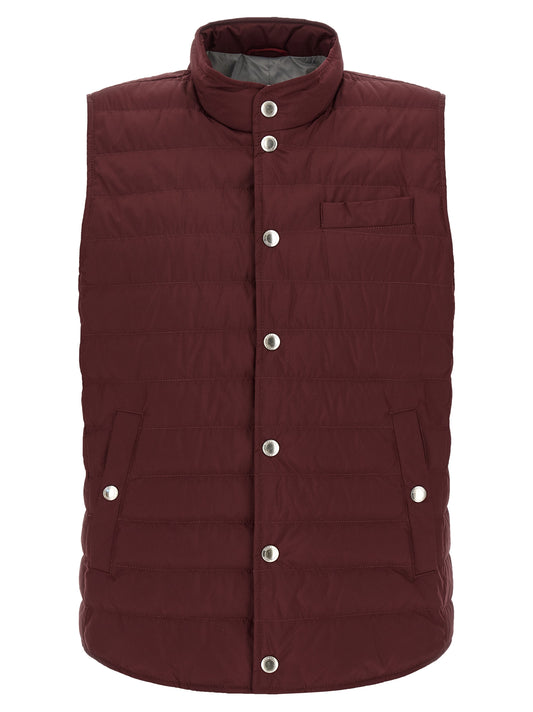 Bordeaux Polyester Sleeveless Jacket