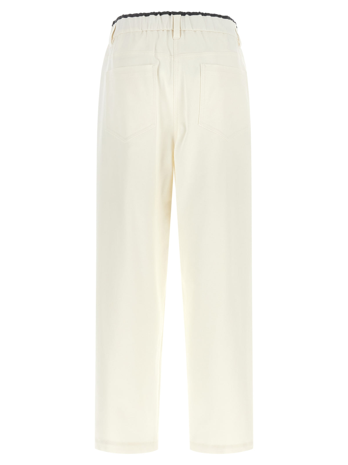 White Cotton Casual Pants
