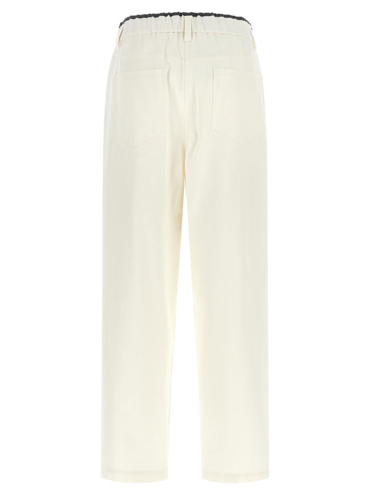 White Cotton Casual Pants