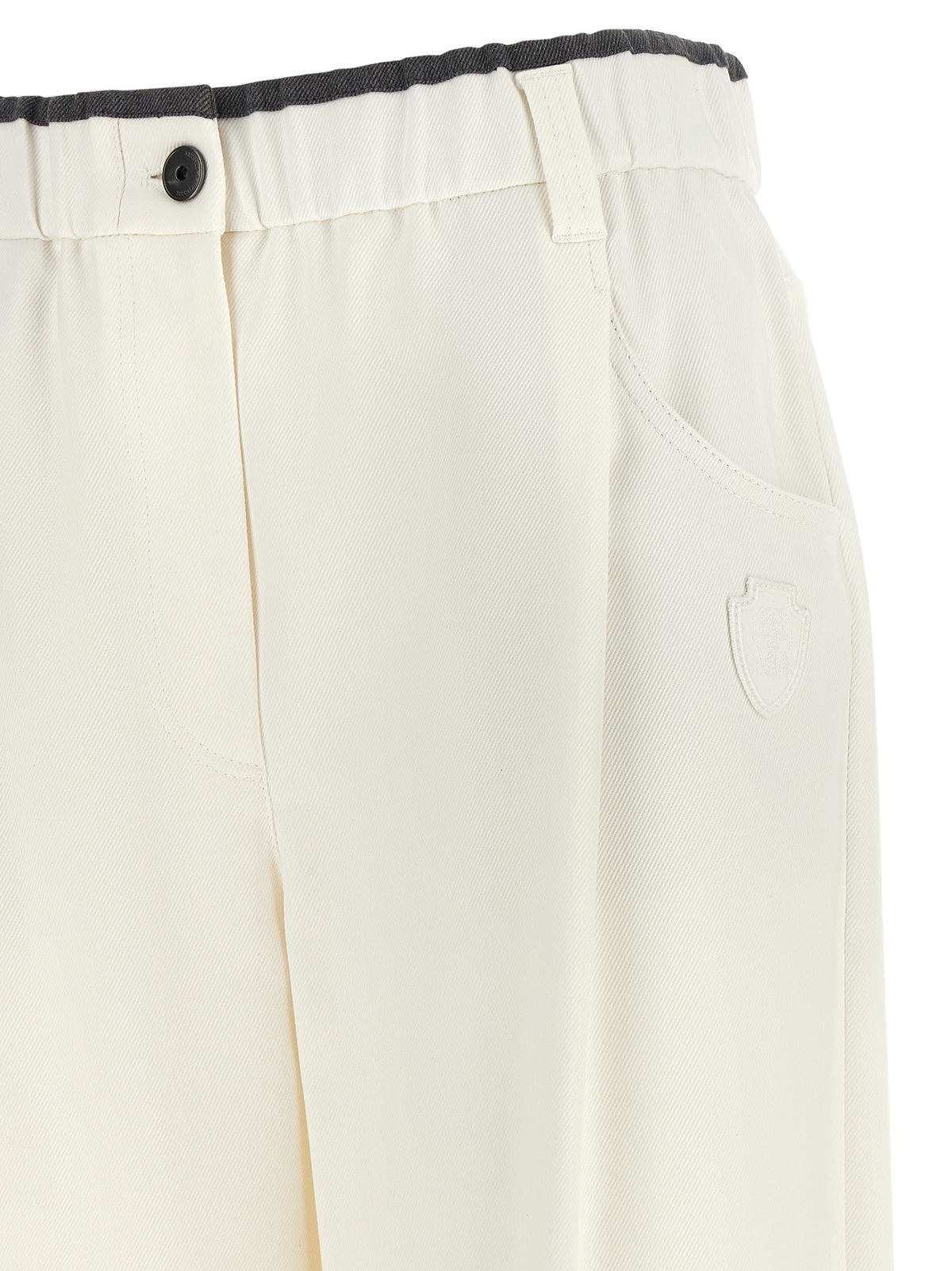 White Cotton Casual Pants