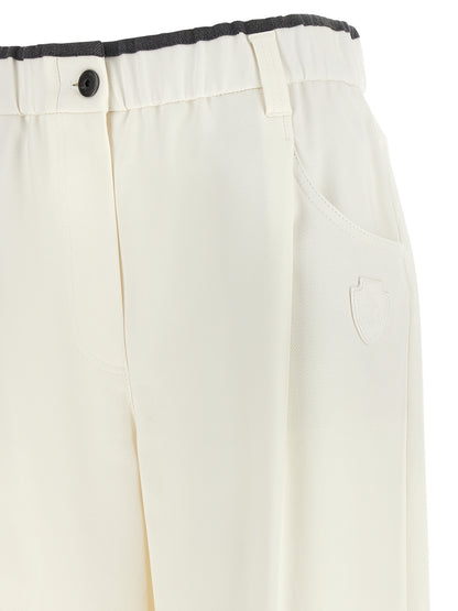 White Cotton Casual Pants
