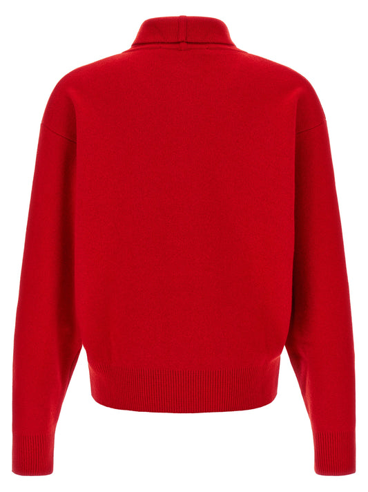 Red Merino Wool Cardigan