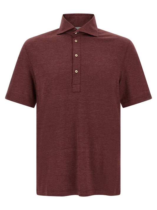 Bordeaux Virgin Wool Polo Shirt