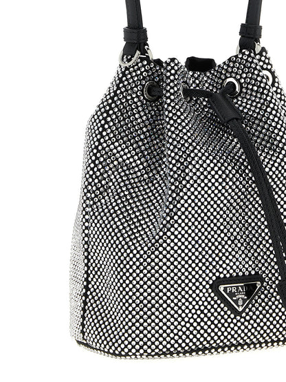 Gray Viscose Handbag