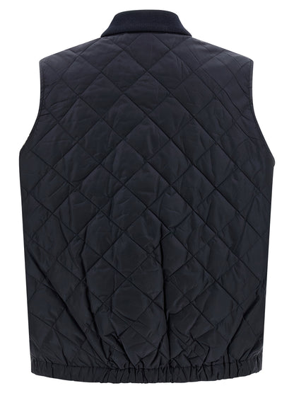 Blue Recycled Polyamide Sleeveless Jacket
