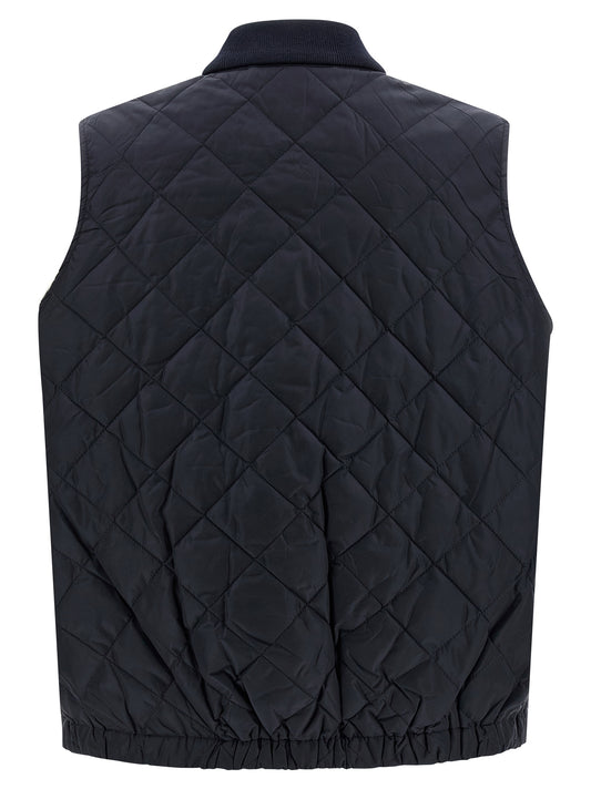 Blue Recycled Polyamide Sleeveless Jacket