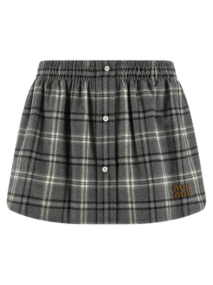Gray Cotton Long Skirt