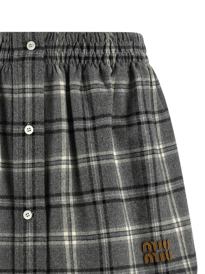 Gray Cotton Long Skirt