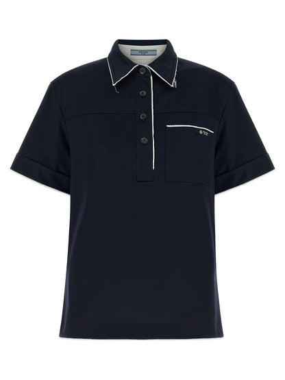 Blue Cotton Polo Shirt