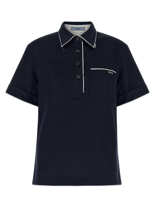 Blue Cotton Polo Shirt