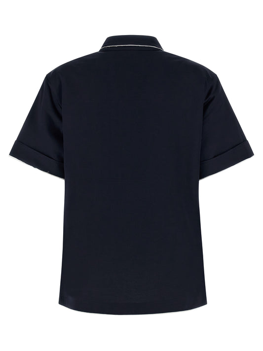 Blue Cotton Polo Shirt