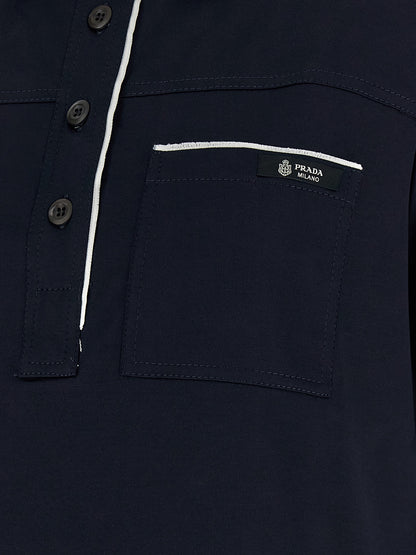 Blue Cotton Polo Shirt