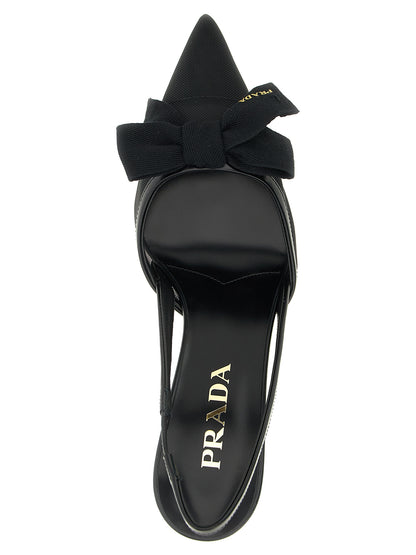 Black Polyamide Mid Heel Pumps