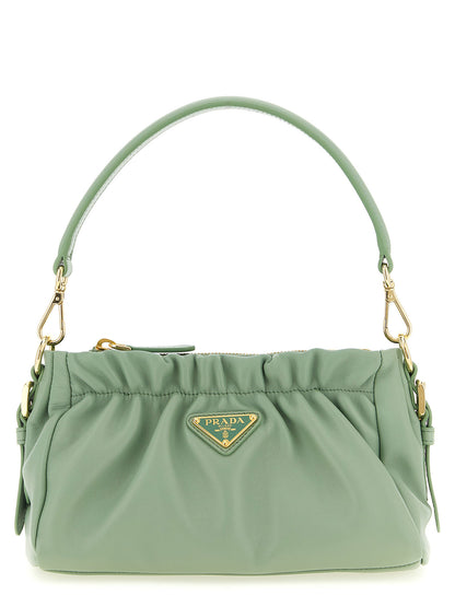 Bicolor Lamb Leather Shoulder Bag