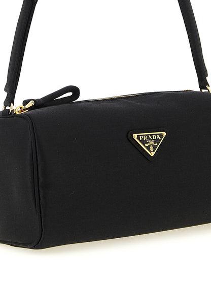 Black Viscose Shoulder Bag