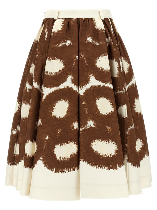 Brown Cotton Midi Skirt