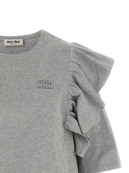 Gray Cotton Short Dress