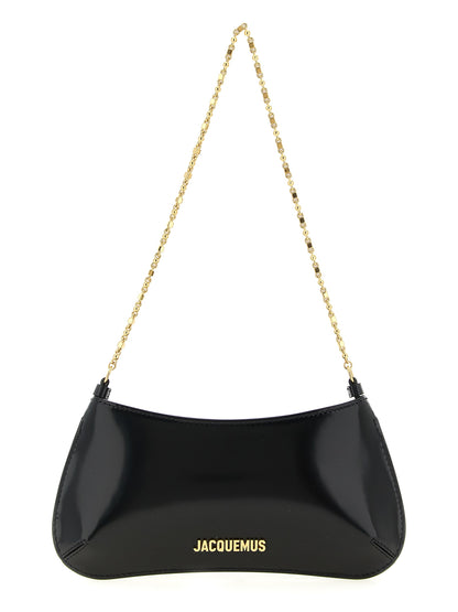 Black Calfskin Shoulder Bag