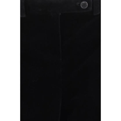 Black Viscose Casual Pants