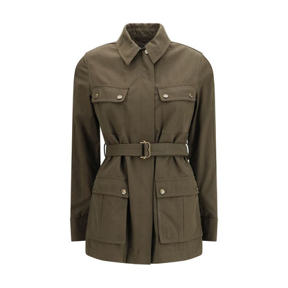 Bicolor Cotton Full-Length Jacket