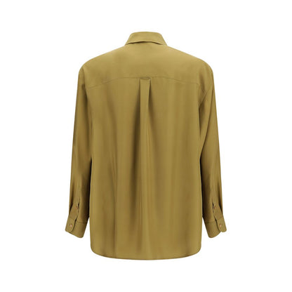 Beige Silk Dress Shirt