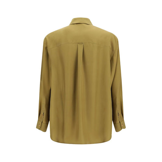 Beige Silk Dress Shirt