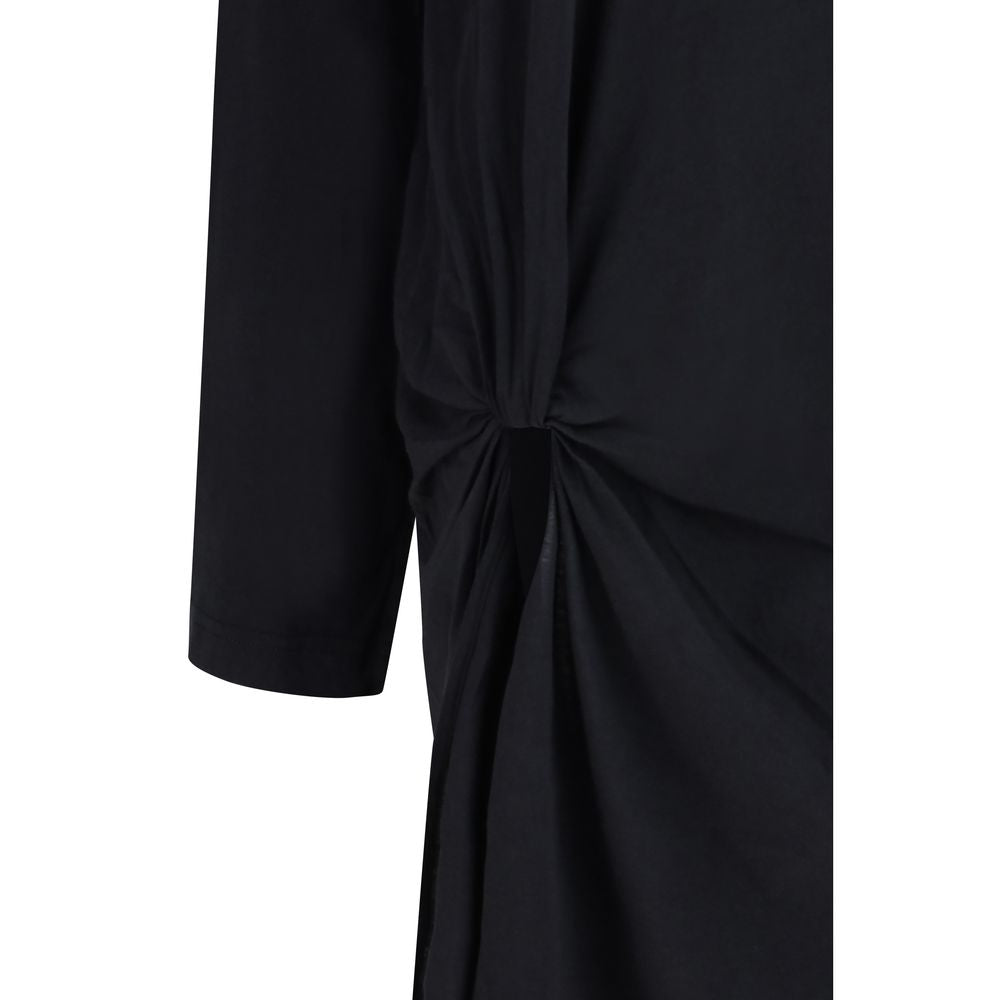 Black Cotton Casual Dress