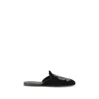 Black Velvet Flats