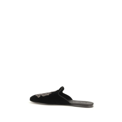 Black Velvet Flats