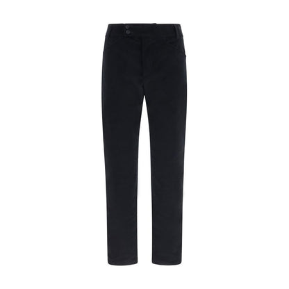 Black Cotton Casual Pants