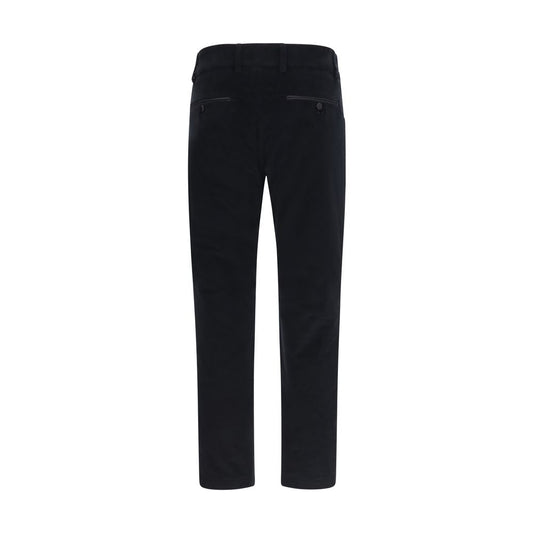 Black Cotton Casual Pants