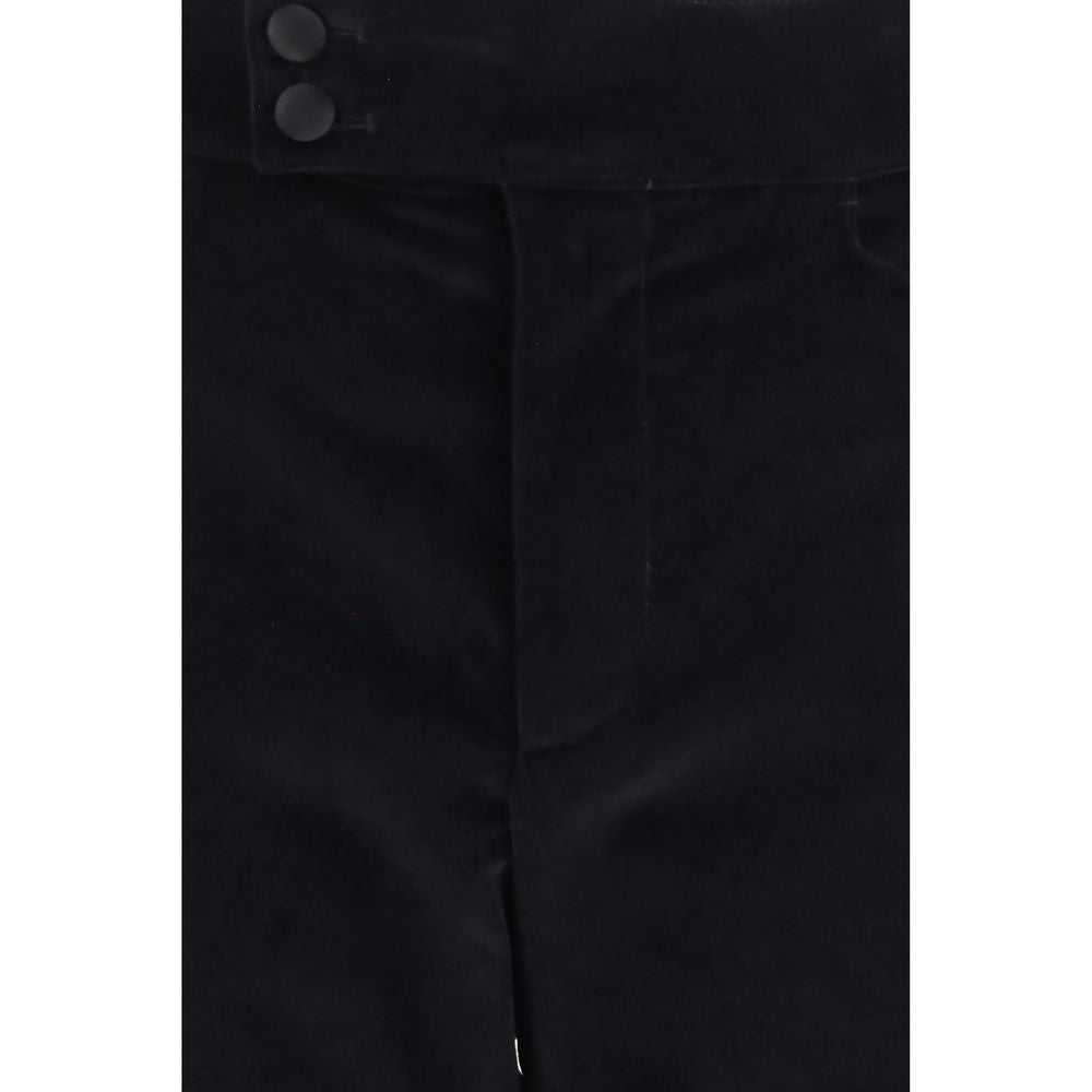 Black Cotton Casual Pants