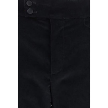 Black Cotton Casual Pants